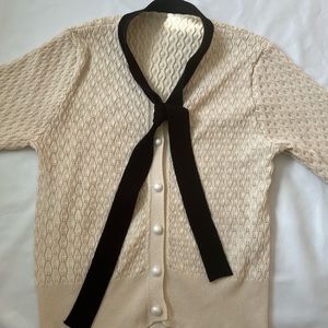 coquette sweater w pearls